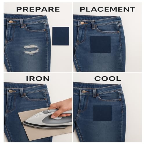 Iron On Fabric Patches for Clothing (20 Count)