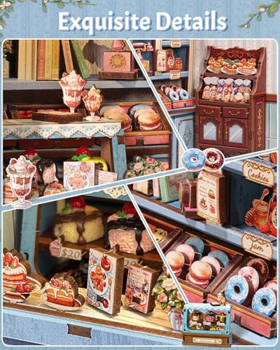 Book Nook Kit DIY Miniature House Bakery Patisserie Dollhouse Kit