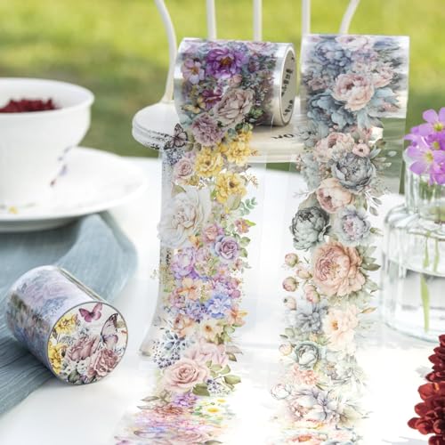 Flower PET Tape Stickers for Journaling
