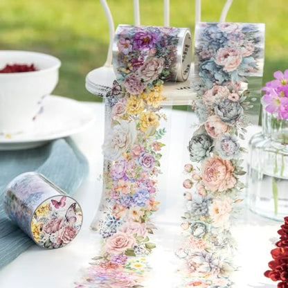 Flower PET Tape Stickers for Journaling