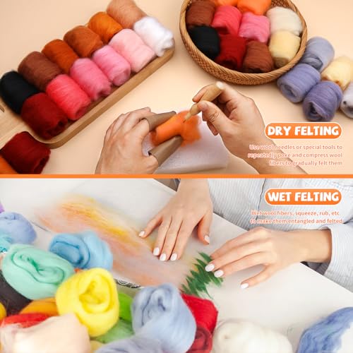 72 Pcs 7.6 oz Needle Felting Wool (72 Count)