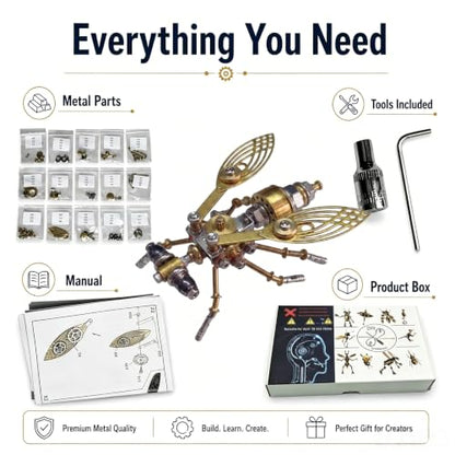 Steampunk Drosophila Insect 3D Metal Puzzle Model Mechanical Kits 2 (10 Count)