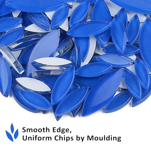Blue Leaf Mosaic Tiles for Crafts