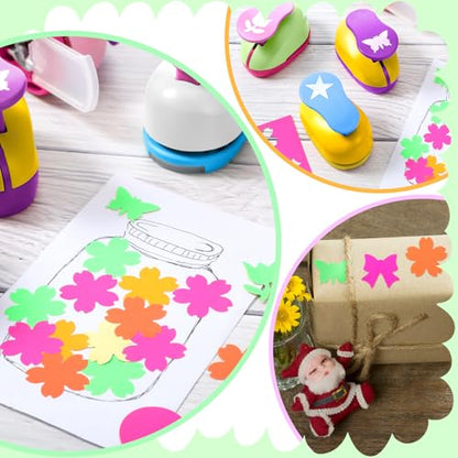 Hole Punches 6 Shapes with Cardstock for Kids (6 Count)
