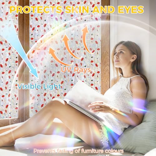 Rainbow 3D Window Stained Glass Privacy Film Decorative