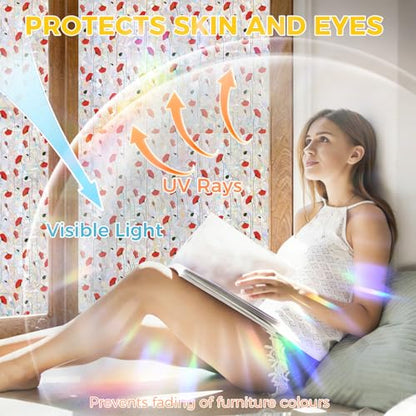Rainbow 3D Window Stained Glass Privacy Film Decorative