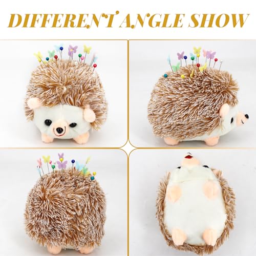 2 Hedgehog Sewing Pincushion with 200 Pieces Sewing Pins Set for Sewing DIY Projects Jewelry Decor Dressmaker (200 Count)
