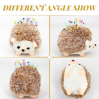 2 Hedgehog Sewing Pincushion with 200 Pieces Sewing Pins Set for Sewing DIY Projects Jewelry Decor Dressmaker (200 Count)
