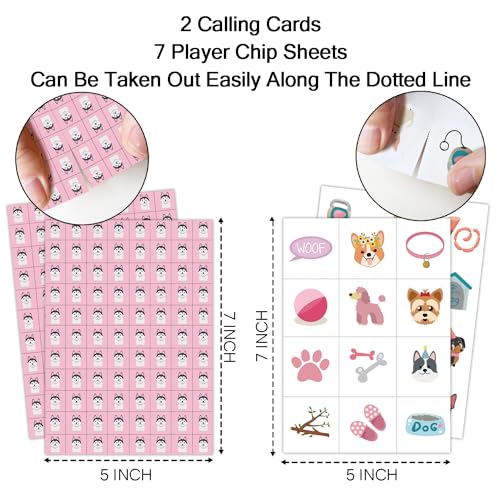 Puppy Dog Party Bingo Game Cards