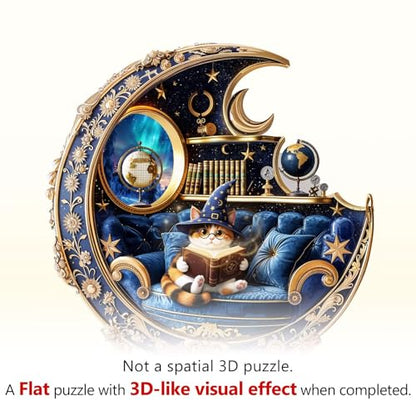 Magic Cat Puzzles Adults Gifts for Women Men Wooden 180 Pieces 11.4 * 11.4in (180 Count)