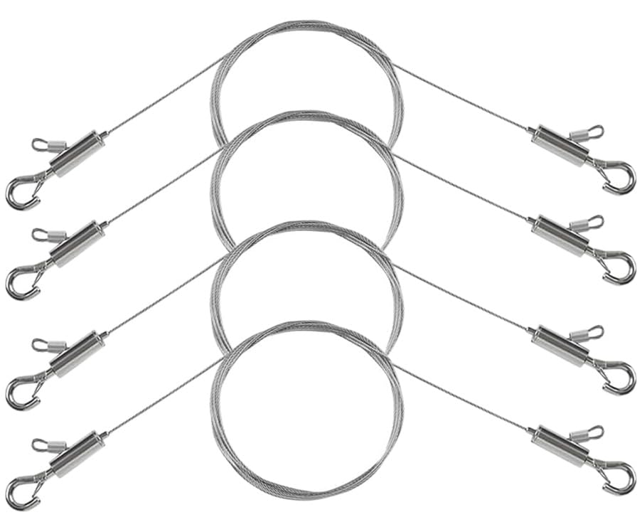 4PCS Adjustable Picture Hanging Wire 3m x 1mm Small Hooks
