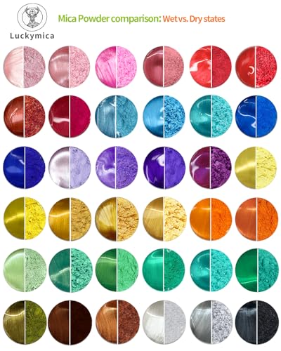 Mica Powder 36 Colors Pearlescent Pigment Powder for Epoxy Resin (12.6986 Ounce)