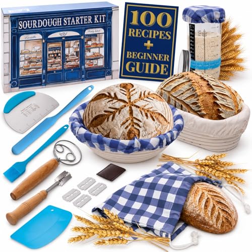 Sourdough Starter Kit for Beginners with Beginner Guide & 100 Recipes
