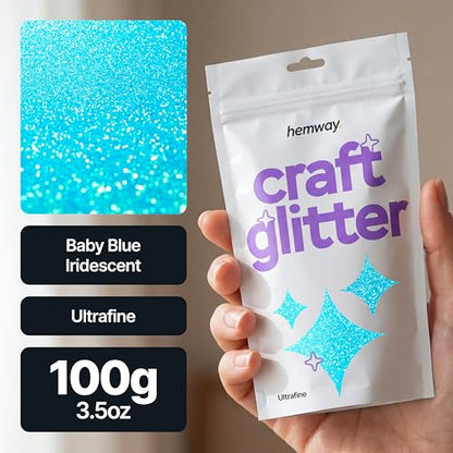 Craft Glitter Baby Blue Iridescent 100g Ultrafine Glitter (3.5 Ounce)