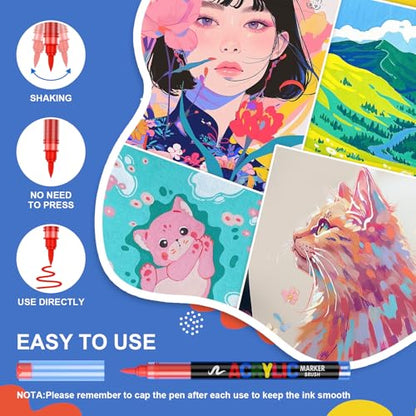 Acrylic Paint Markers for Coloring 240 Colors with 30% More Ink (240 Count)