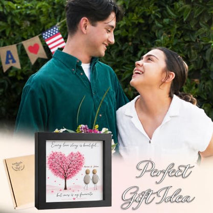 Personalized Pebble Art Couple Wooden Frame Sign