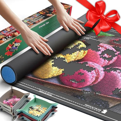 Jigsaw Puzzle Mat Roll Up Set 1500 Rubber Base Board (1500 Count)