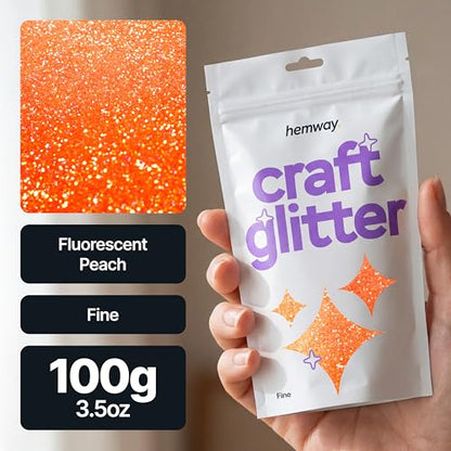 Craft Glitter Fluorescent Peach 100g Fine Glitter (3.5 Ounce)