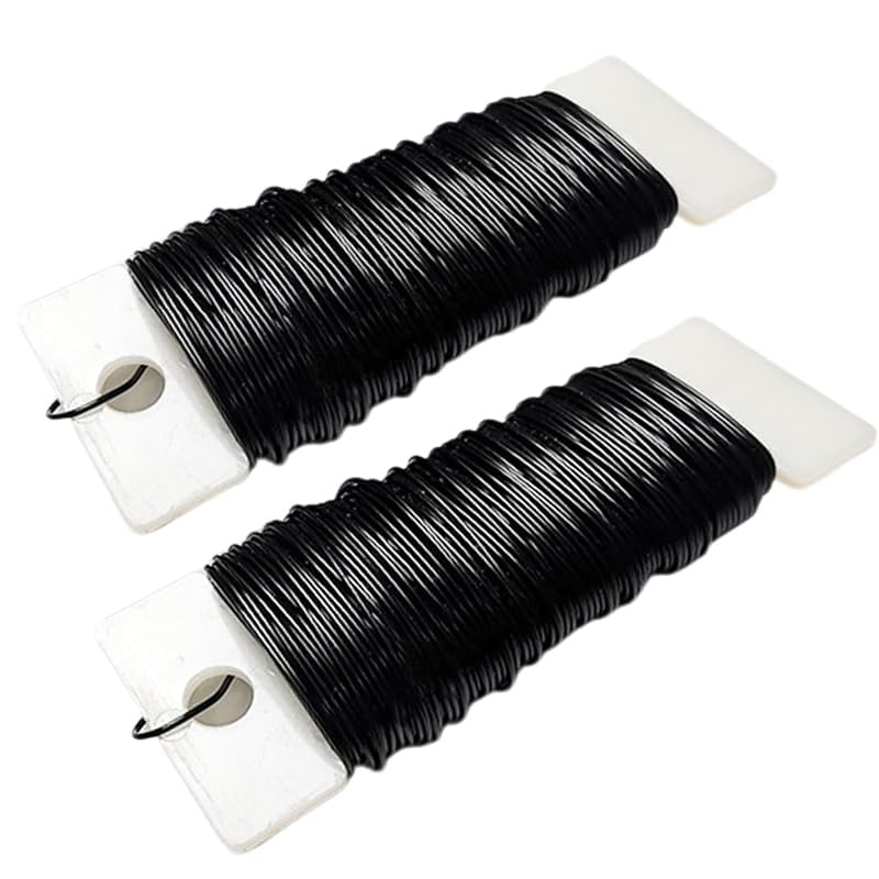 76Yards 26Gauge Black Metal Floral Wire Flexible Paddle Florist Garden Wire for Flower Arrangement (228 Foot)