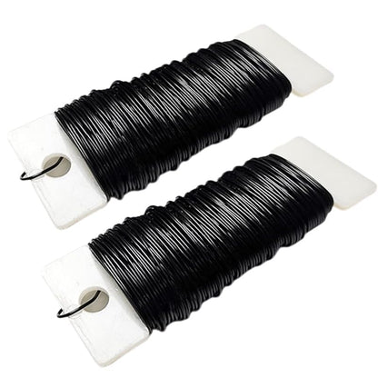 76Yards 26Gauge Black Metal Floral Wire Flexible Paddle Florist Garden Wire for Flower Arrangement (228 Foot)