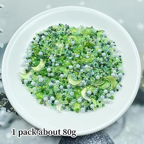 Assorted Glass Beads for Jewelry Making Multi Size Colors Glass Star Moon Seed Pearl Spacer Beads for Bracelets Necklace Earring Making (2.8219 Ounce)