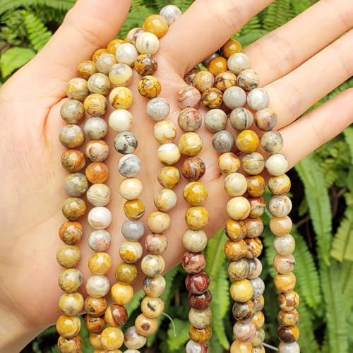 70pcs Adabele Natural Crazy Lace Agate Gemstone 10mm Round Beads (68 Count)