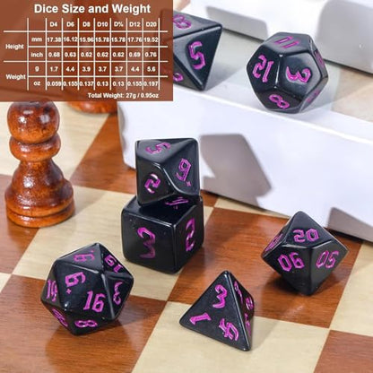 1001 Pcs Dice Sets Bulk with Drawstring Bag Polyhedral Dice Sets Multi Role Playing Table Game D4 D6 D8 D10 D% D12 D20 (143 Count)