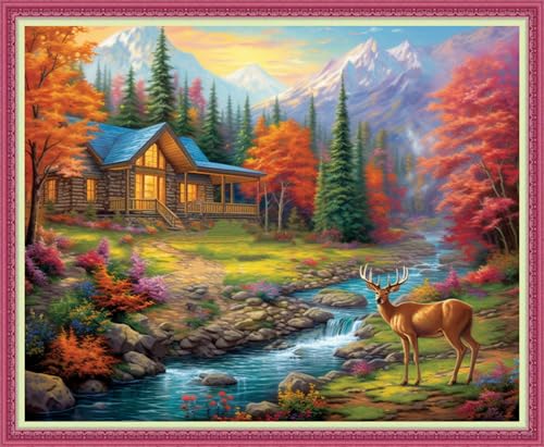 Cross Stitch Stamped Full Embroidery Kits DIY 11CT Cotton Thread Printed DIY Needlepoint Kits Craft Needlework Set Cross