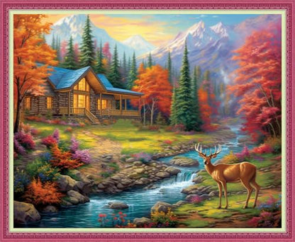 Cross Stitch Stamped Full Embroidery Kits DIY 11CT Cotton Thread Printed DIY Needlepoint Kits Craft Needlework Set Cross