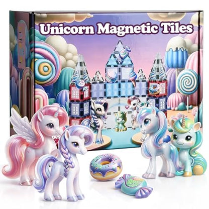 Unicorn Magnetic Tiles (61 Count)