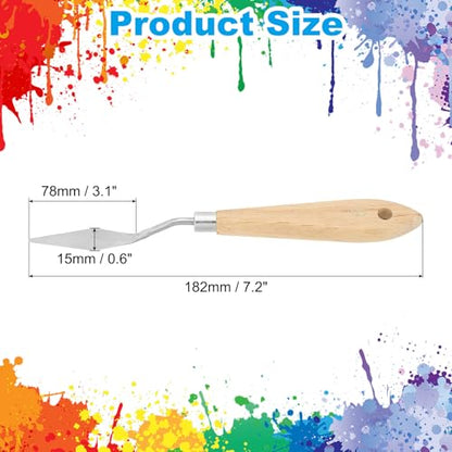 Art Spatula No.5 15mm Stainless Steel Flexible Palette Knife Painting Knife Painting Spatula Oil Painting Mixing Scraper with Wood Handle for Canvas Acrylic Painting