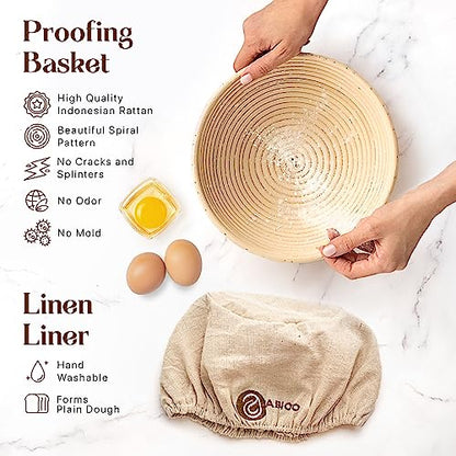 Sourdough Starter Kit with Banneton Bread Proofing Basket