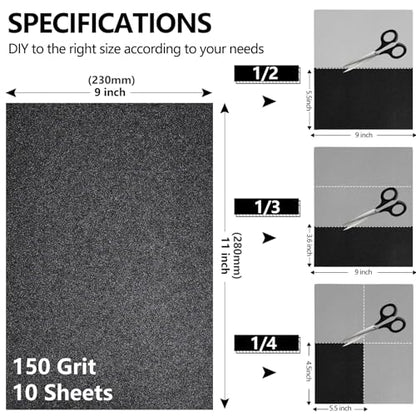 Sandpaper 150 Grit (10 Count)