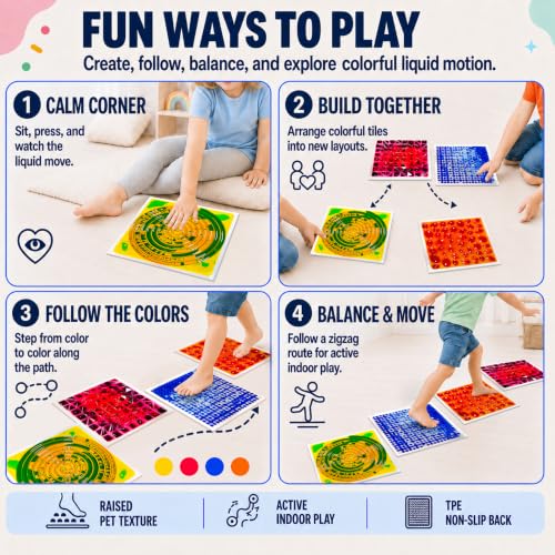 Sensory Floor Tiles for Daycare (6 Count)