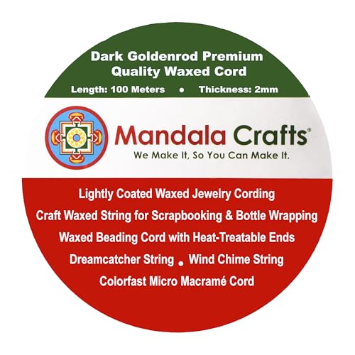 2mm Dark Goldenrod Waxed Cord