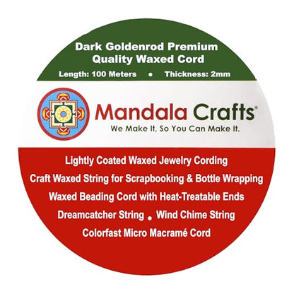 2mm Dark Goldenrod Waxed Cord