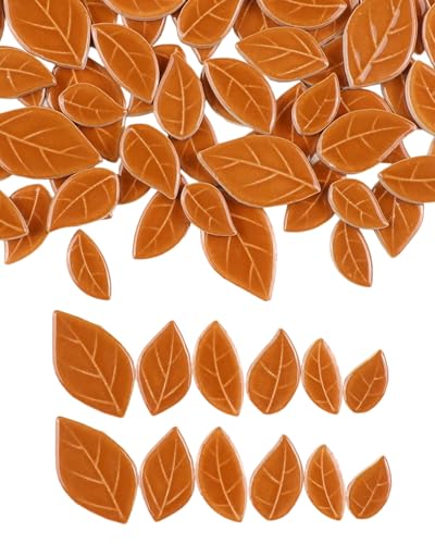 200g Mixed Sizes Leaves Mosaic Tiles for Craft Bulk