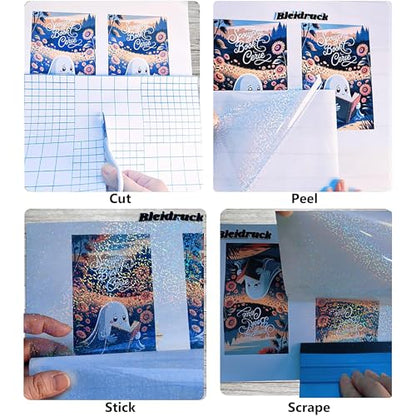 36 Sheets Digital Dots Holographic Sticker Paper Waterproof Laminate Film (36 Count)