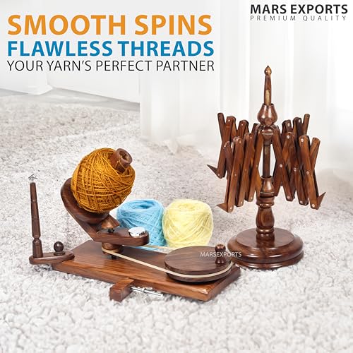 Wooden Yarn Winder with Swift