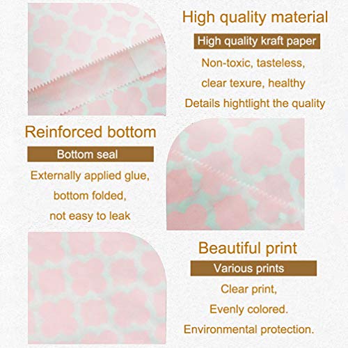 100 Pcs Light Pink Candy Buffet Bags Small Cookie Bags Polka Dot Paper Treat Bags for Wedding Birthday Party