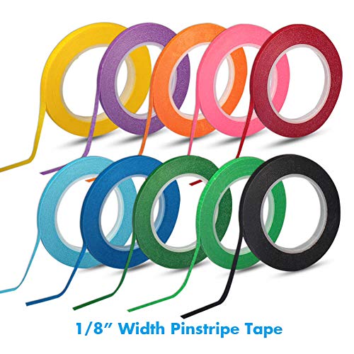 10 Rolls 1 8” Whiteboard Pinstripe Tape Dry Erase Board Tape Line Thin Striping Graphic Chart Art Tape Grid Lining Tape for White Board (426 Foot)