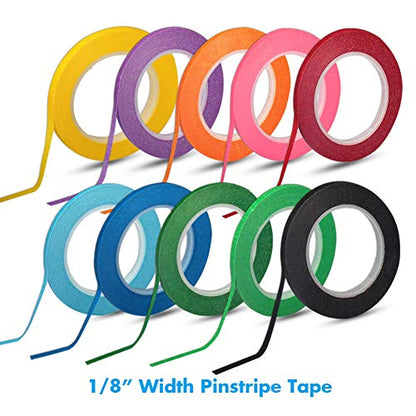 10 Rolls 1 8” Whiteboard Pinstripe Tape Dry Erase Board Tape Line Thin Striping Graphic Chart Art Tape Grid Lining Tape for White Board (426 Foot)