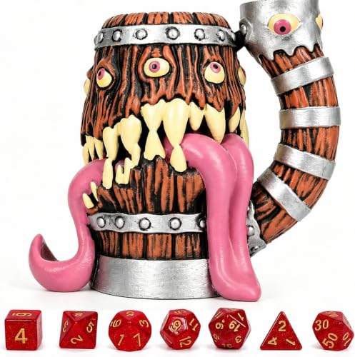 Dice Tower Mug DND Dice Rolling Tower with 7 PCS Dice Set