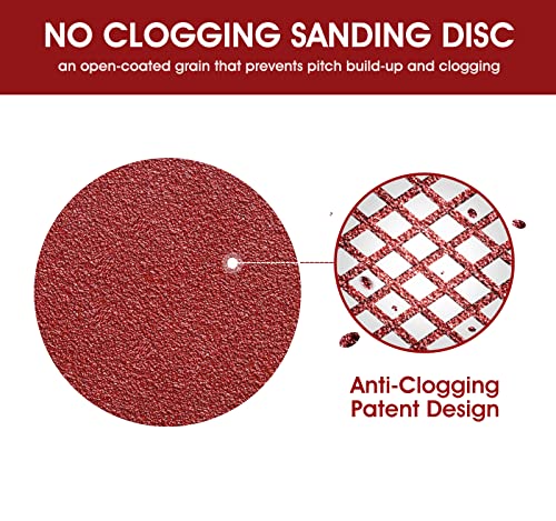 150PCS 5 Inch 8 Holes Dustless Hook and Loop Sanding Discs (150 Count)
