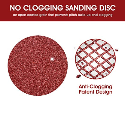 150PCS 5 Inch 8 Holes Dustless Hook and Loop Sanding Discs (150 Count)