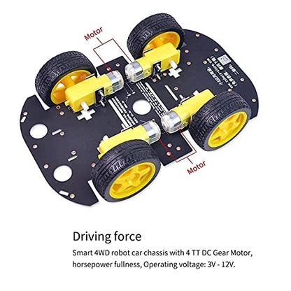 Robot Chassis 4WD Robot Car Smart Chassis Kit with 4 TT Motor for Arduino