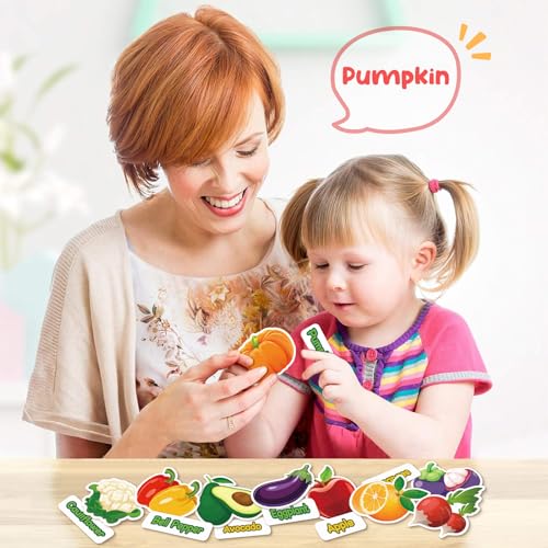 90 Pcs Vegetables & Fruits Felt Board Story Pieces Set for Toddlers (90 Count)