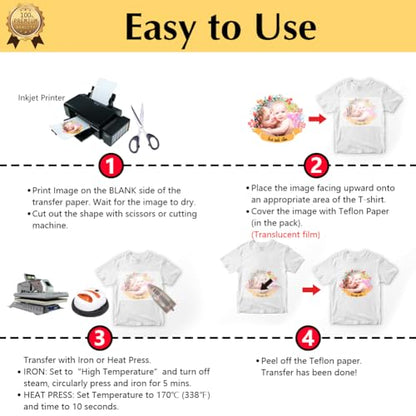 Upgraded Iron on Heat Transfer Paper for T Shirts (20 Count)