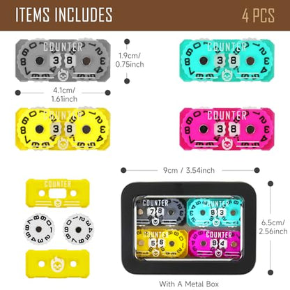 4Pcs MTG Life Counter Twin Digits with Metal Box