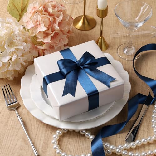 Navy Satin Ribbon 1.5 inch x 50 Yards